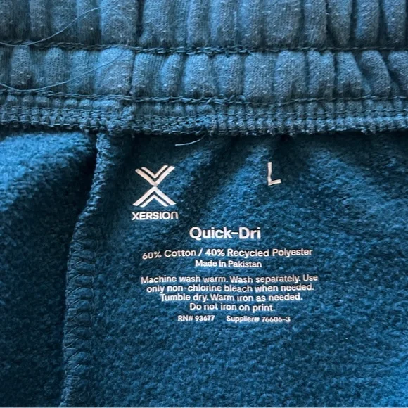 Xersion Quick-Dri Jogger Sweatpants, Teal Blue, Size Large - Picture 5 of 5